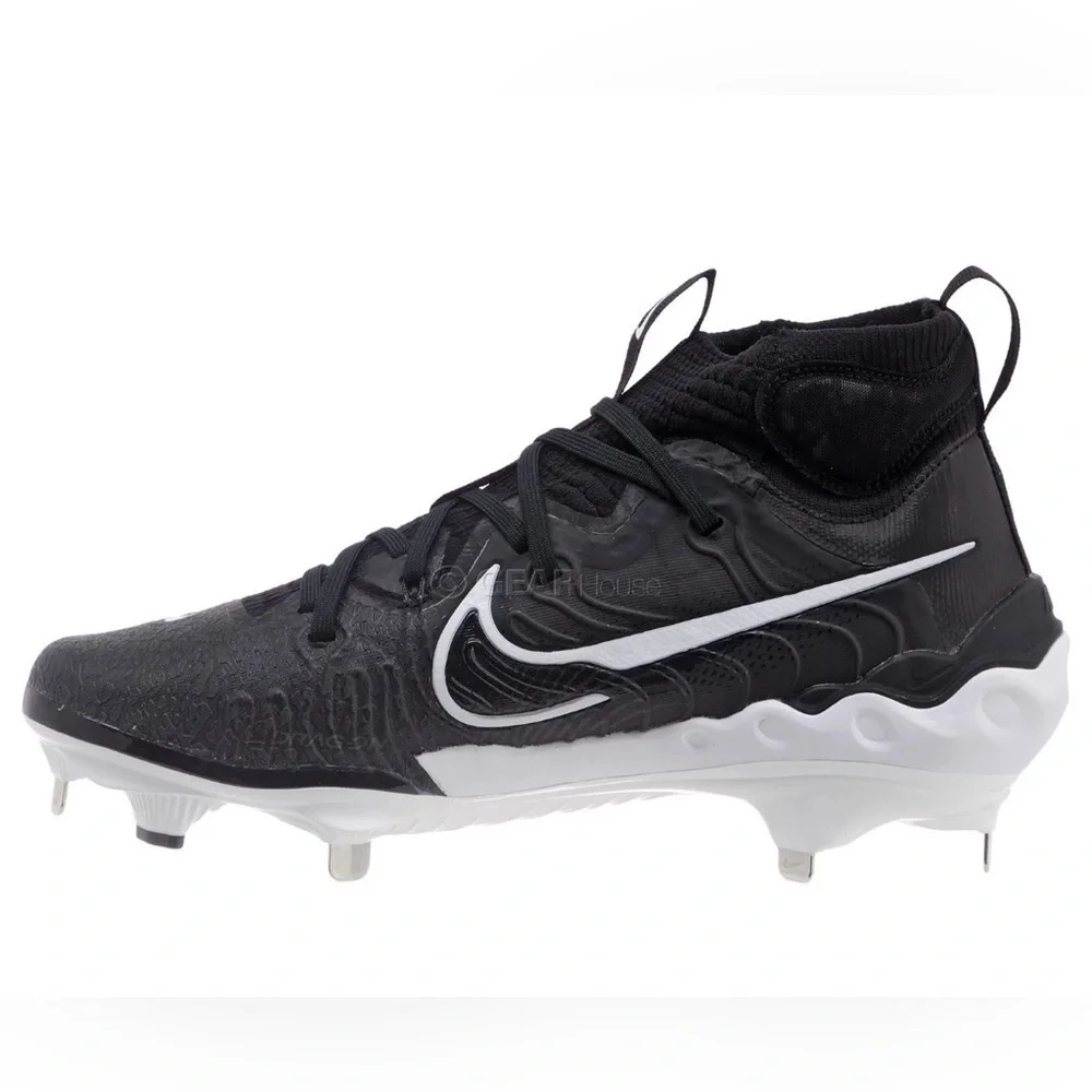 NIKE ALPHA HUARACHE NXT METAL BASEBALL CLEATS BLACK/WHITE NWOB Size 14